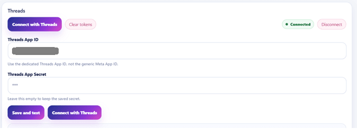 Threads connected screenshot
