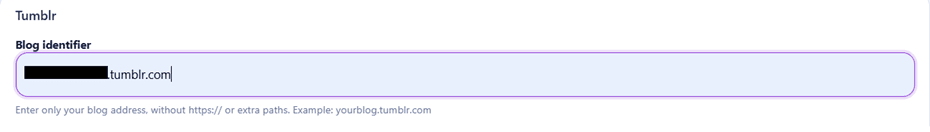 Tumblr Blog Identifier in Calliope Social Publisher