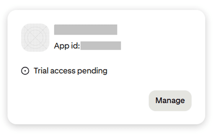 Pinterest app form and business details